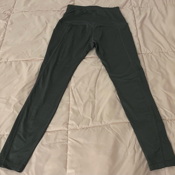 Sports Wear gray high waist full length two side pockets leggings S athletic - Picture 9 of 12